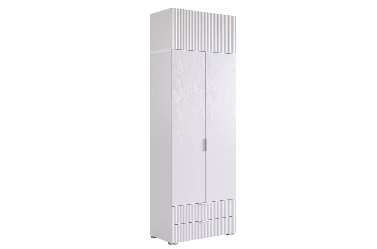 Шкаф двухдверный "Зефир К1" (белое дерево/белый (эмаль))