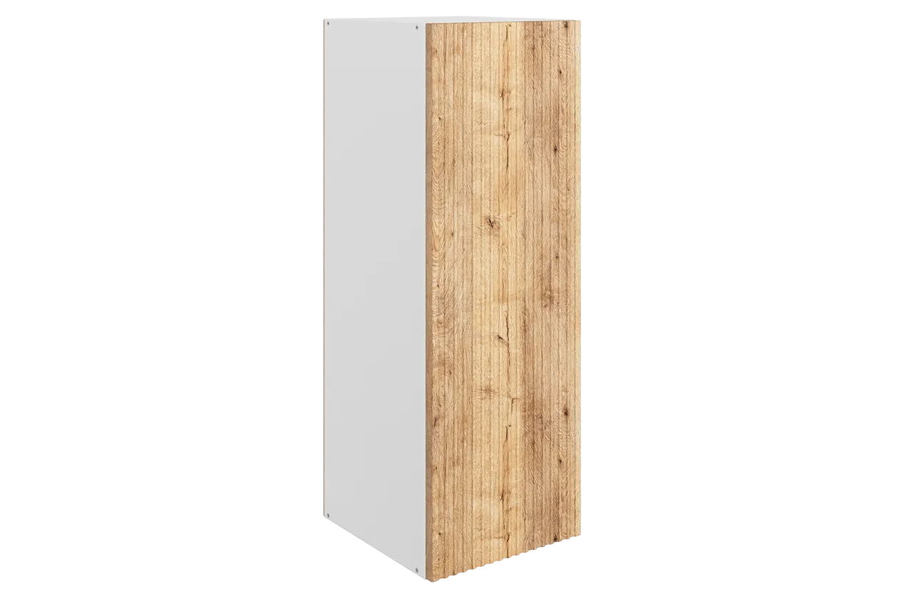 Марта Шкаф навесной L300 Н900 (1 дв. гл.) (белый/дуб европейский матовый)