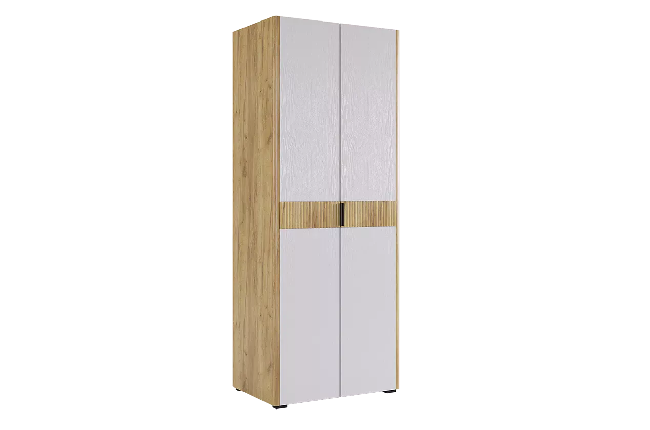Адам Шкаф двухдверный (дуб крафт золотой/белое дерево)