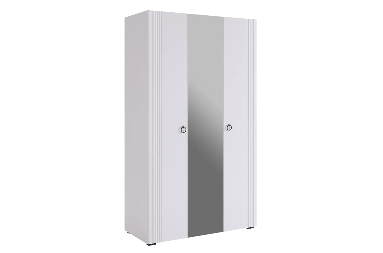 Ева Шкаф трехдверный 105.02 (белое дерево/белый матовый)