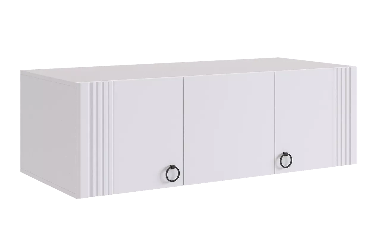 Ева Антресоль трехдверная 117.01 (белое дерево/белый матовый)