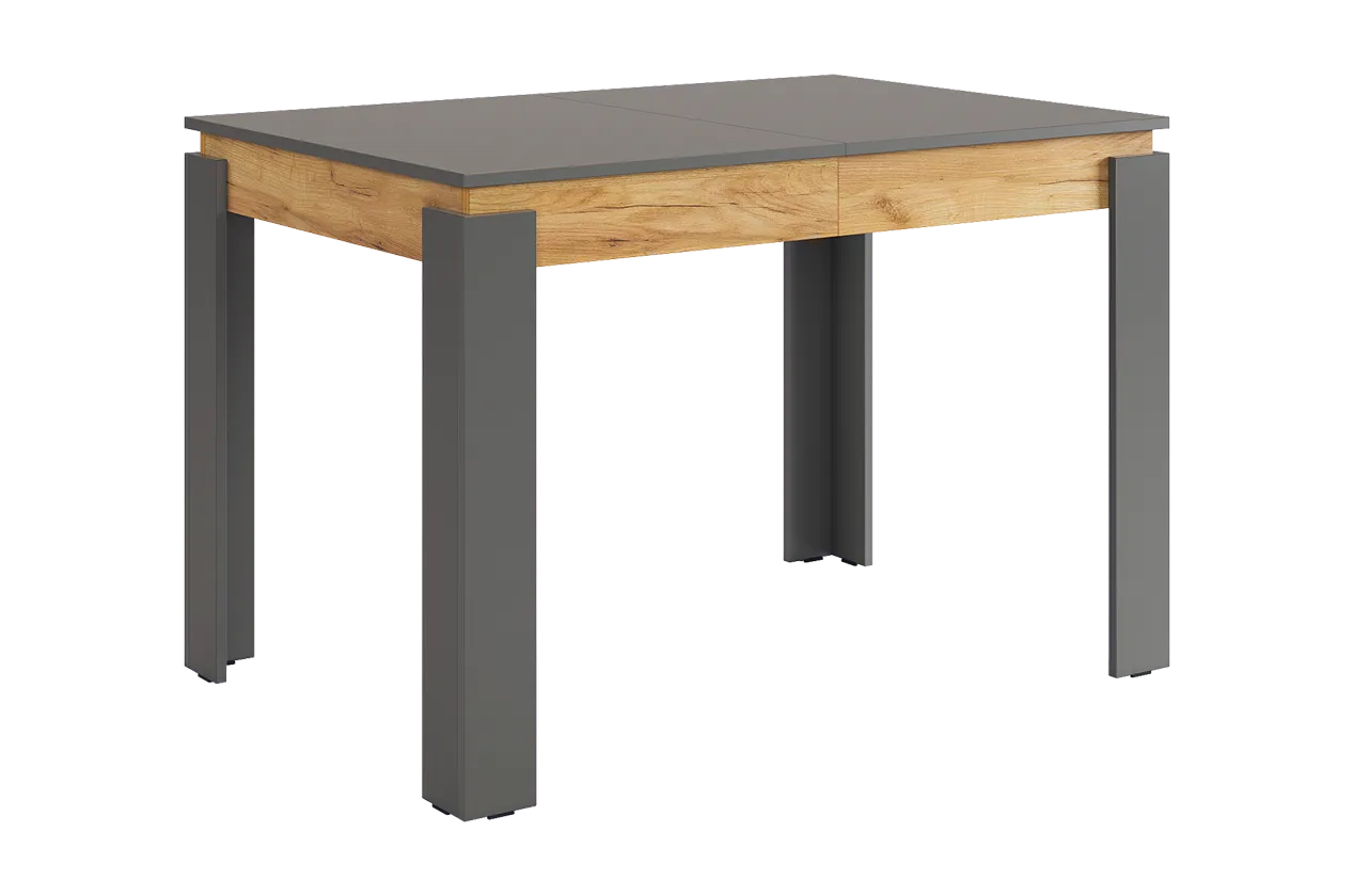 Стол обеденный раздвижной Гермес 2 (графит/дуб крафт золотой)