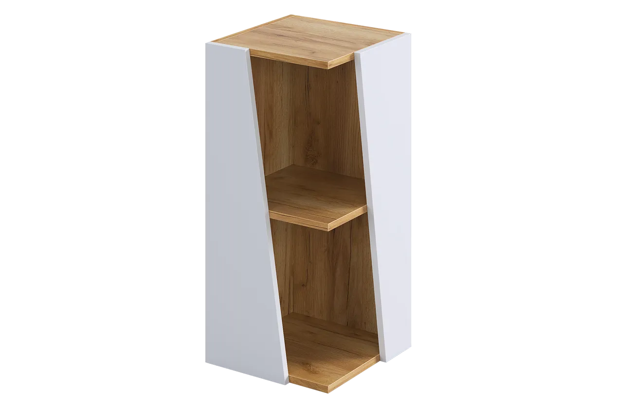 Стеллаж Зиг-заг (дуб крафт золотой/белое дерево)