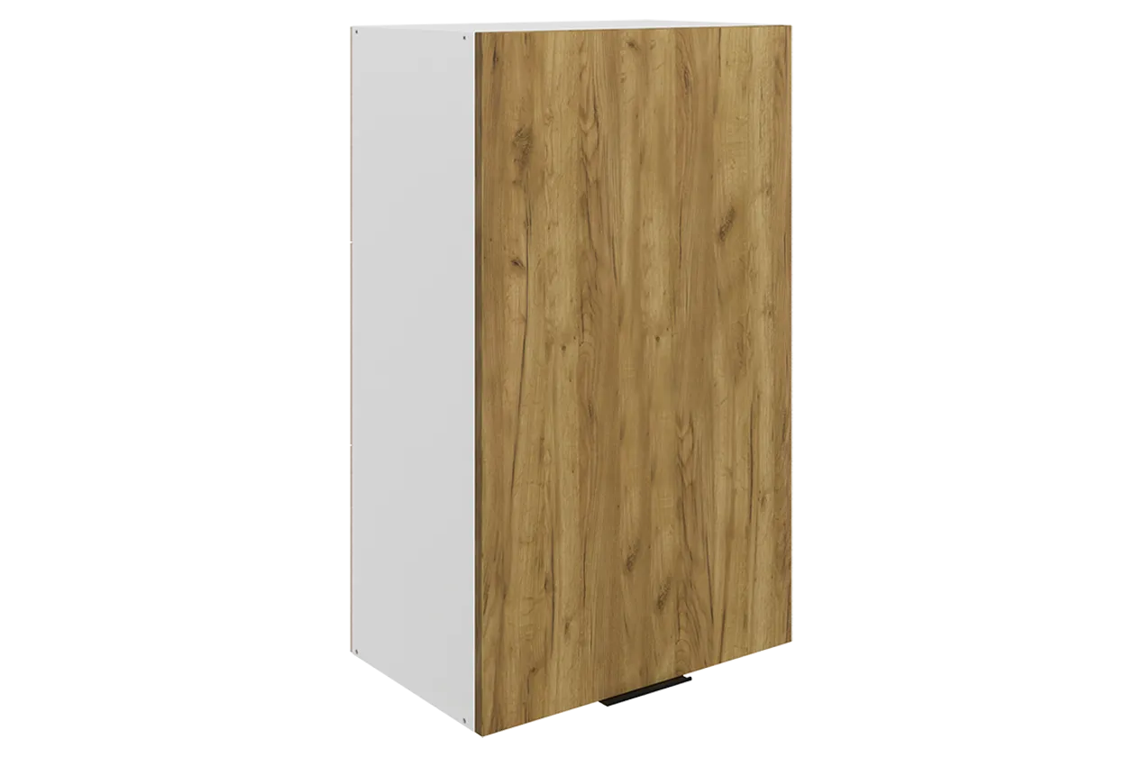 Стоун Шкаф навесной L500 Н900 (1 дв. гл.) (белый/акация светлая)