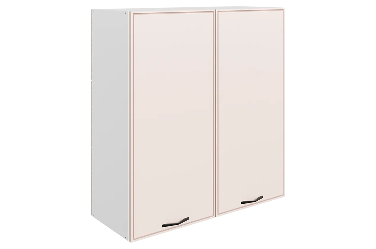 Монако Шкаф навесной L800 Н900 (2 дв. гл.) (белый/айвори матовый)