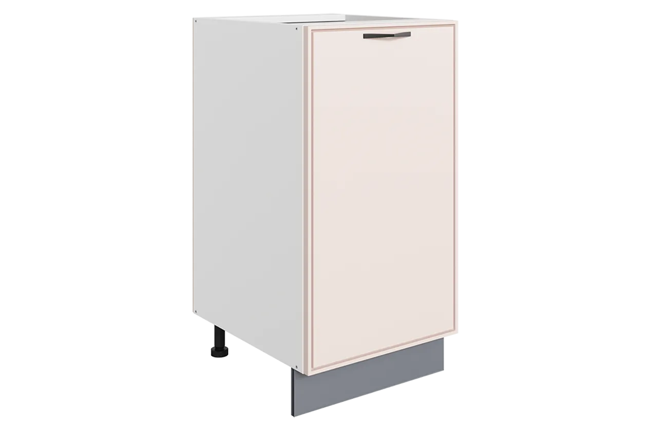 Монако Шкаф рабочий L400 (1 дв. гл.) (белый/айвори матовый)