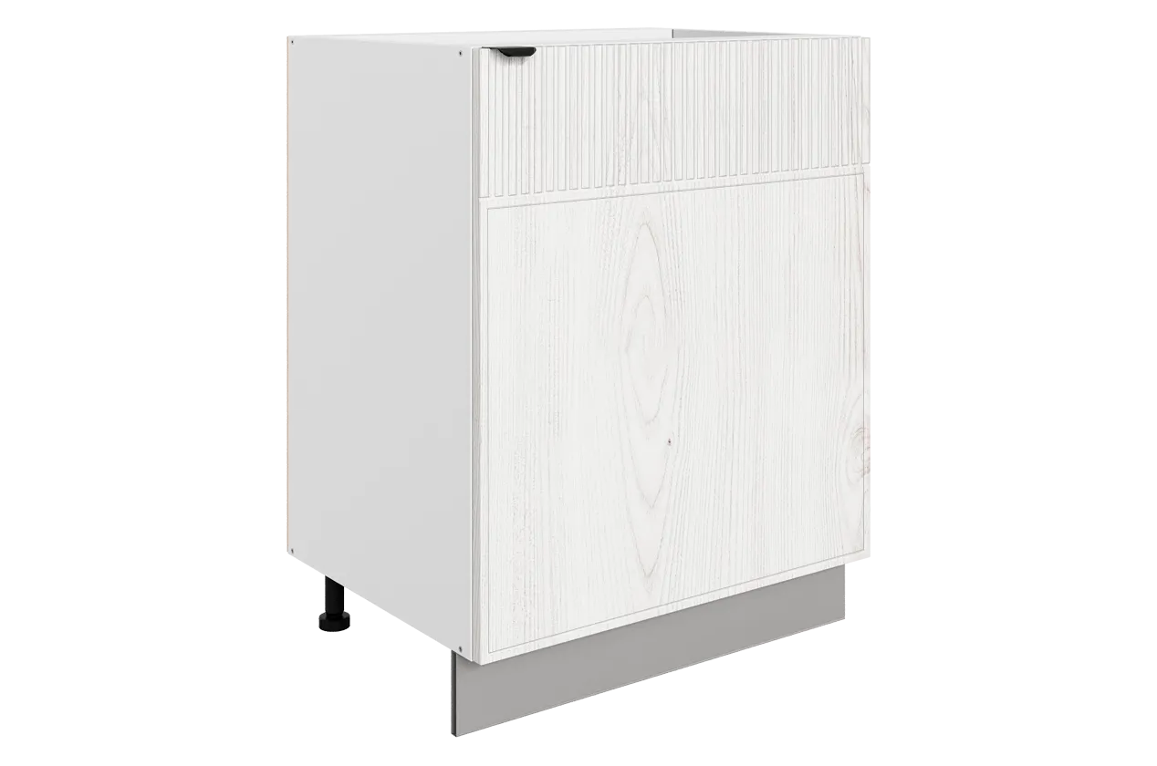 Бариста Шкаф рабочий L600 B500 (1 дв. гл.) (правый) (белый/дуб белый матовый)