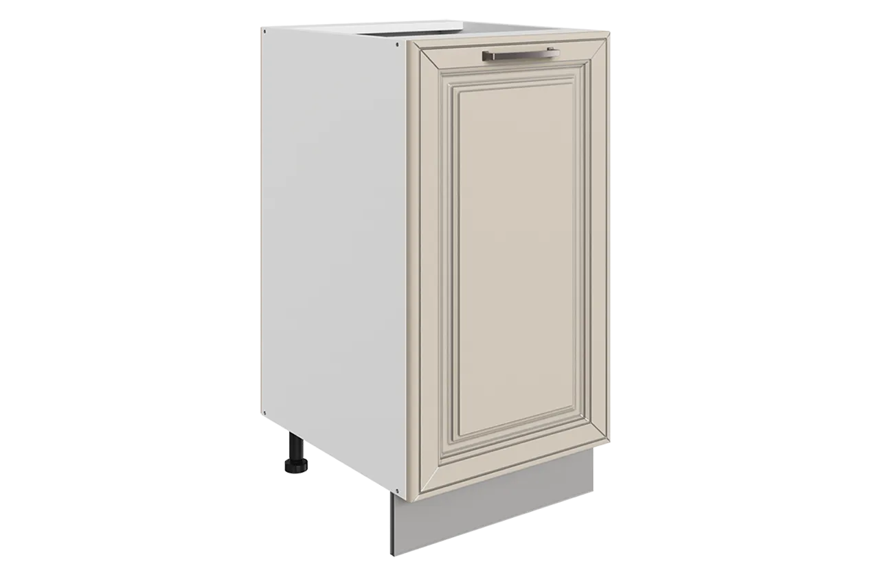 Атланта Шкаф рабочий L400 (1 дв. гл.) (эмаль) (белый/сливки патина платина)