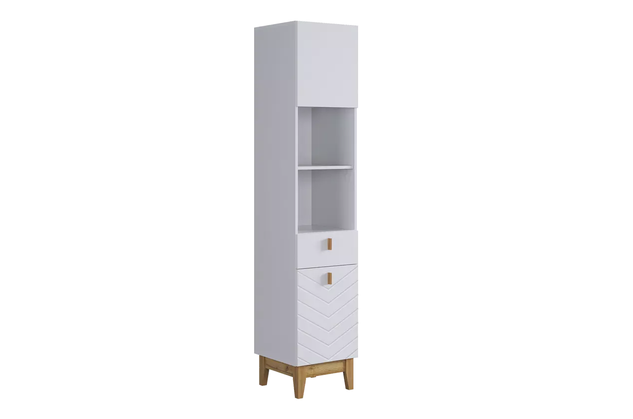 Стеллаж Хюгге (белое дерево/дуб крафт золотой/белый матовый)