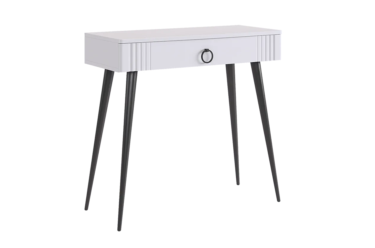 Ева Туалетный столик 2 (без зеркала) (белое дерево/белый матовый)