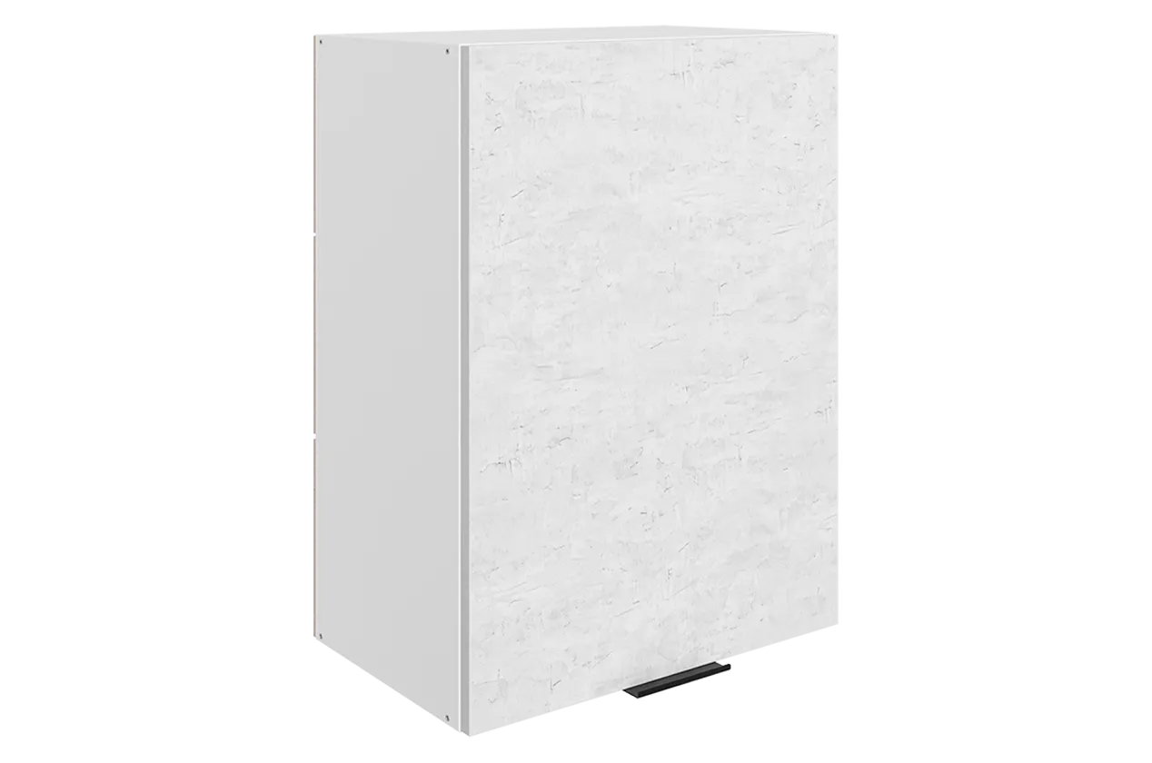 Стоун Шкаф навесной L500 Н720 (1 дв. гл.) (белый/белая скала)