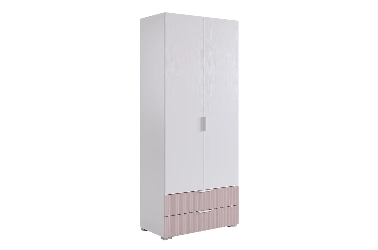 Зефир Шкаф двухдверный 108.01 (белое дерево/пудра розовая (эмаль))