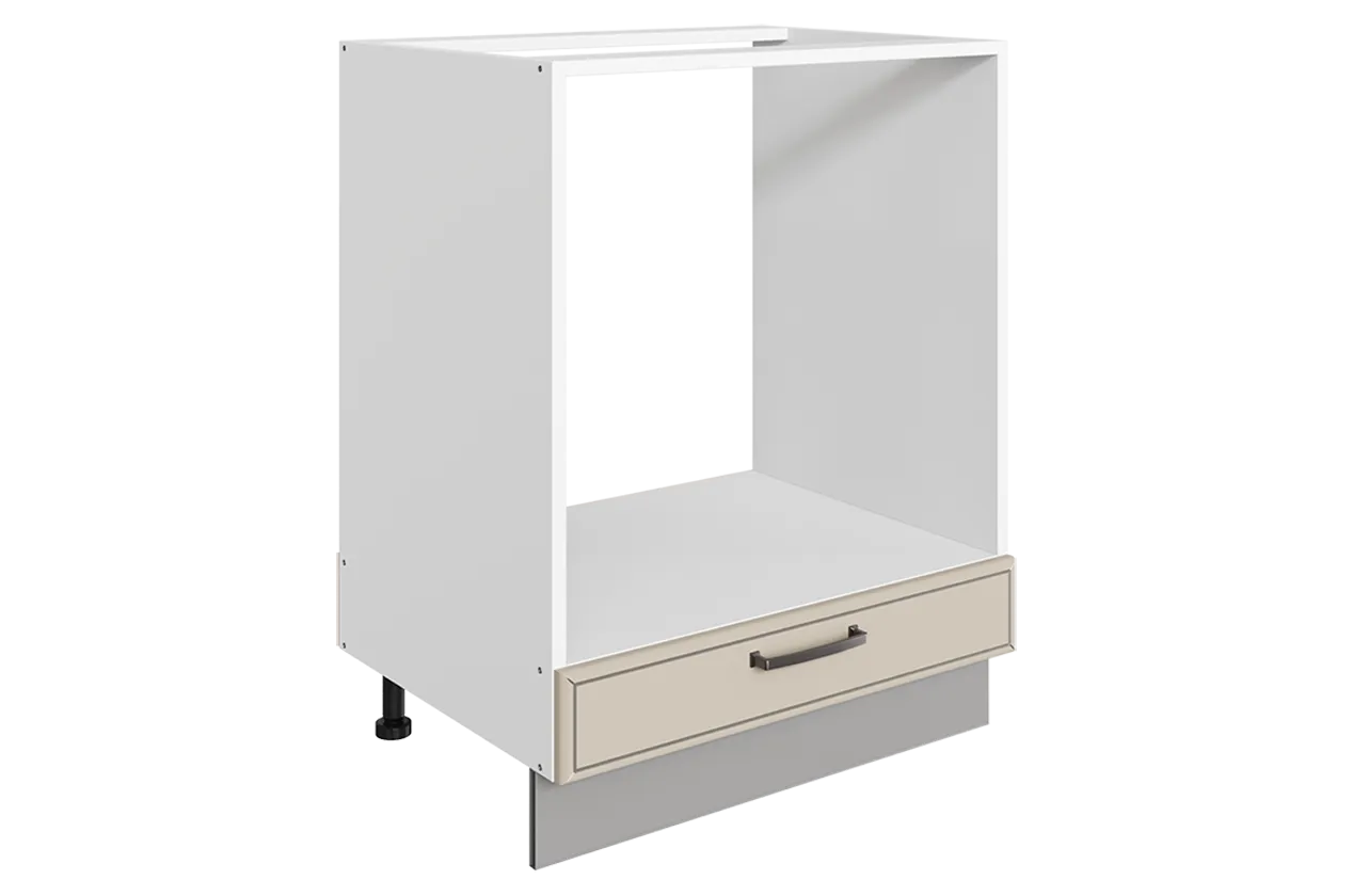 Атланта Шкаф рабочий под духовку L600 (1 ящ.) (эмаль) (белый/сливки патина платина)