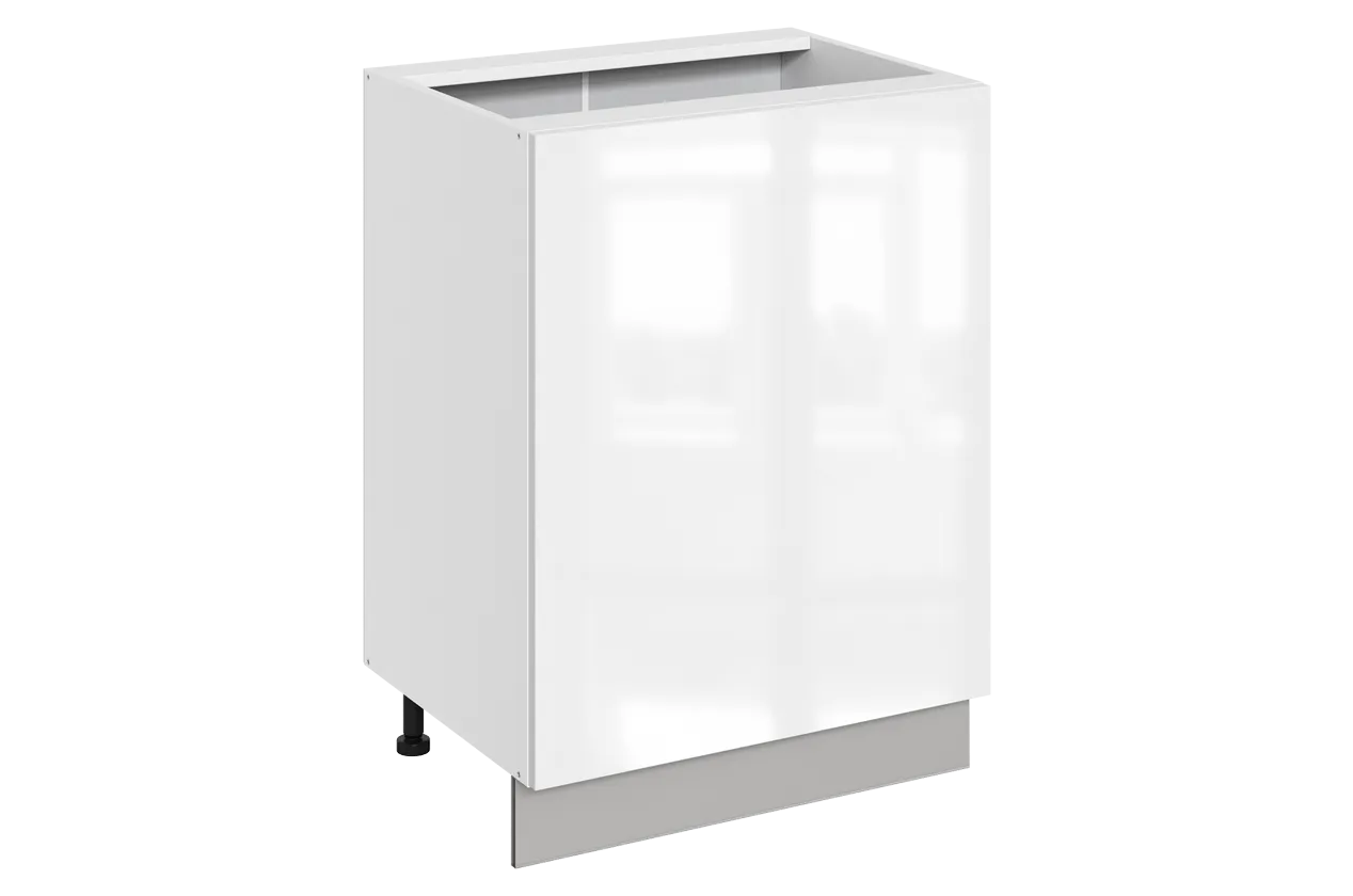 Кристи Шкаф рабочий L600 B500 (1 дв. гл.) (эмаль) (белый/белый глянец)