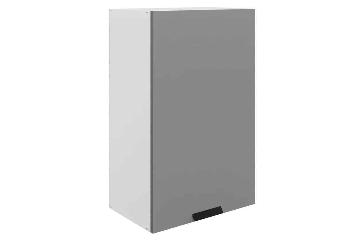 Джаз Шкаф навесной L500 H900 (1 дв. гл.) (эмаль) (белый/серый)