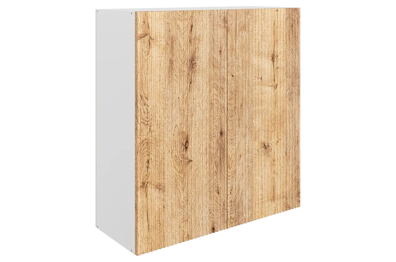Марта Шкаф навесной L800 Н900 (2 дв. гл.) (белый/дуб европейский матовый)