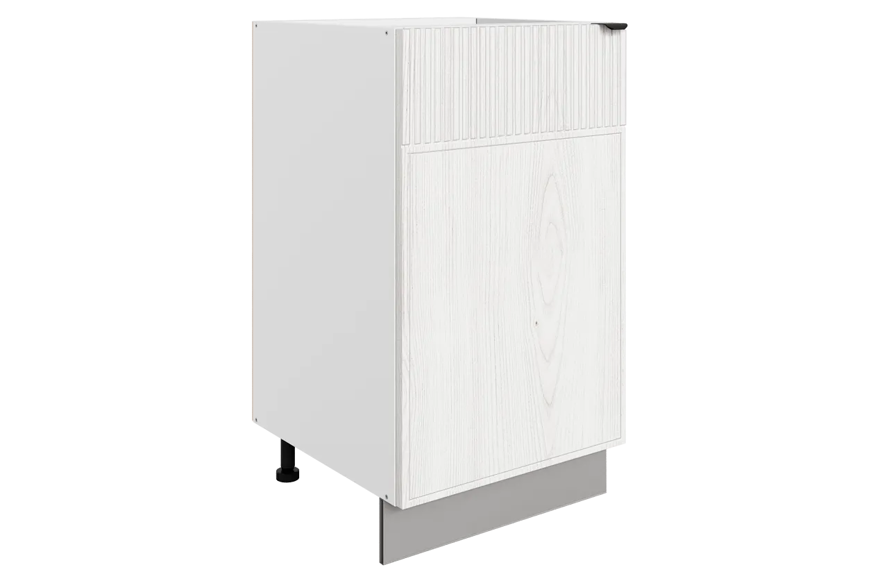 Бариста Шкаф рабочий L450 B500 (1 дв. гл.) (левый) (белый/дуб белый матовый)