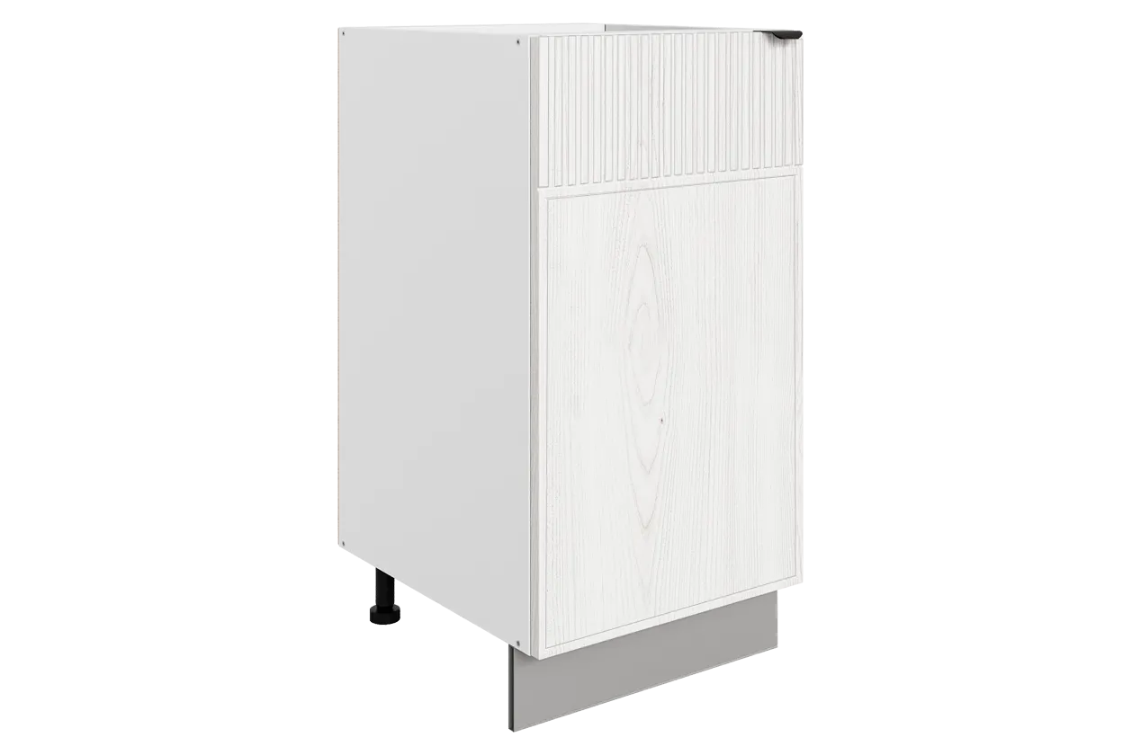 Бариста Шкаф рабочий L400 B500 (1 дв. гл.) (левый) (белый/дуб белый матовый)