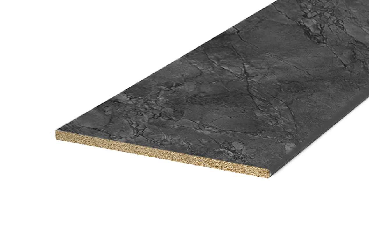 Столешница постформинг H38 угл лев L3000 Кухня (мрамор империал темный)