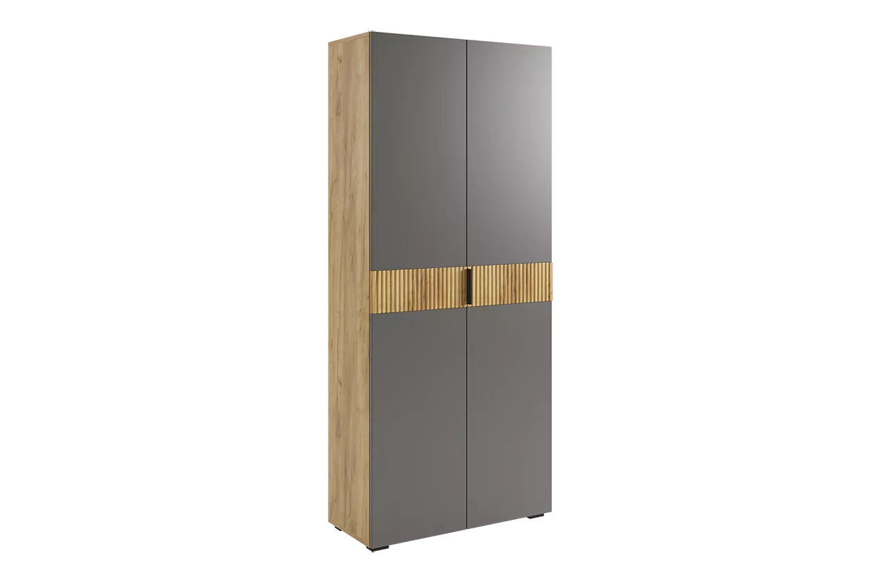 Бери Шкаф двухдверный (дуб крафт золотой/графит)