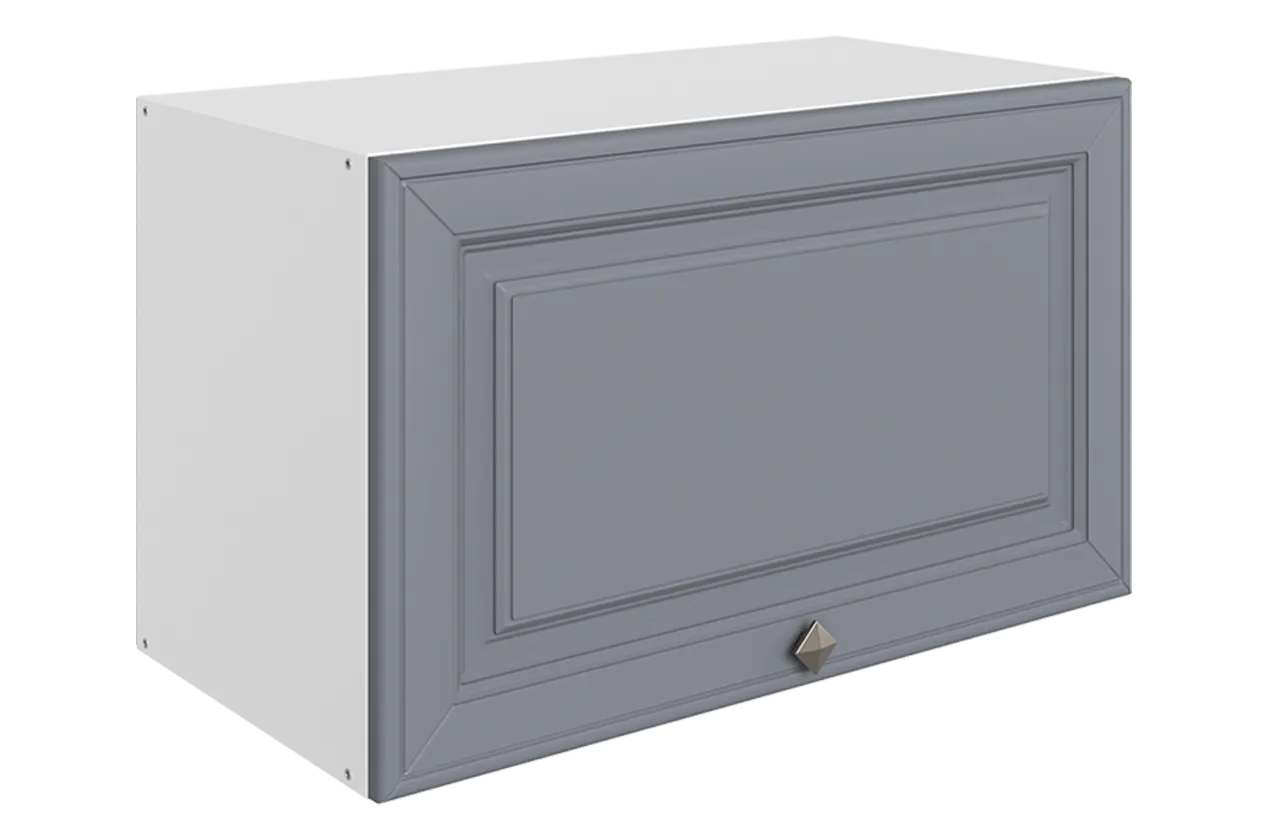 Мишель Шкаф навесной L600 Н360 (1 дв. гл.) (эмаль) (белый/серый)
