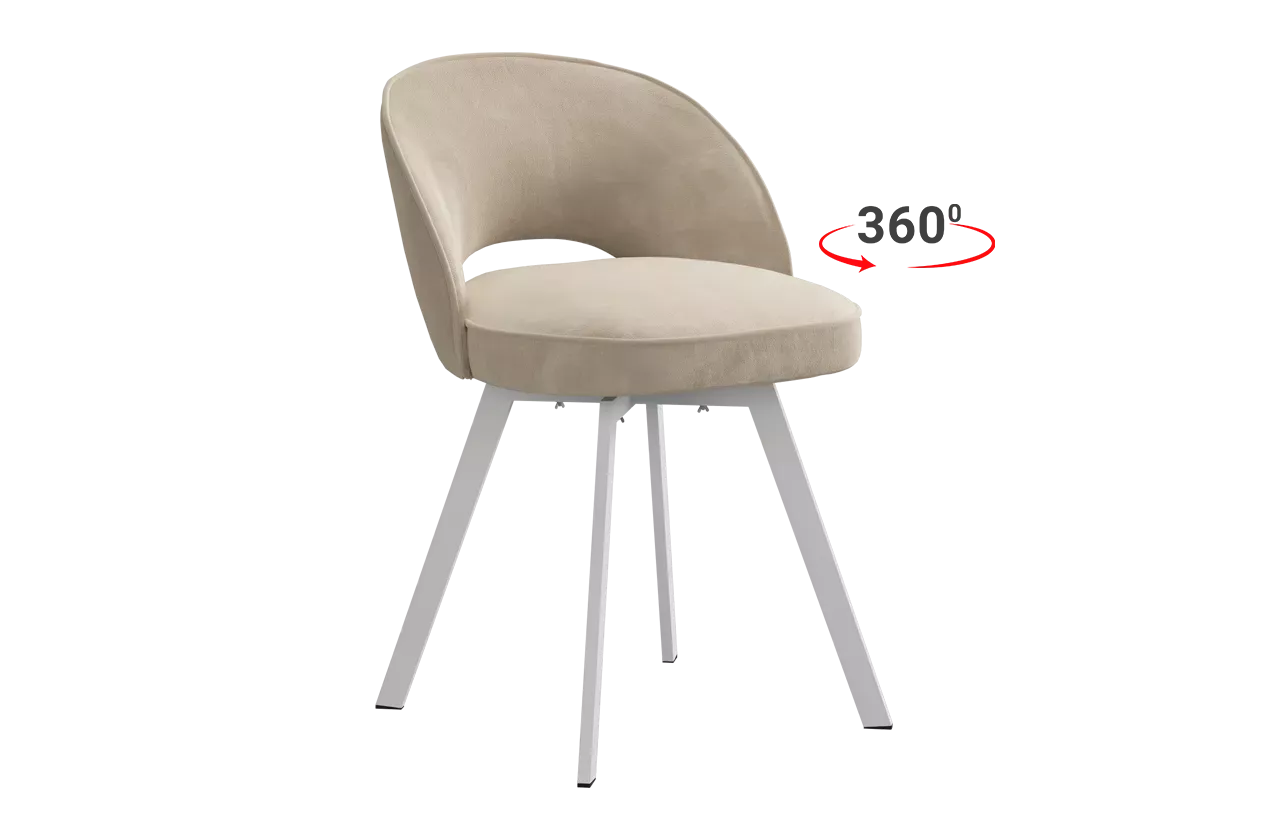 Стул Моли 2 Т2П (пломбир (велюр)/белый)