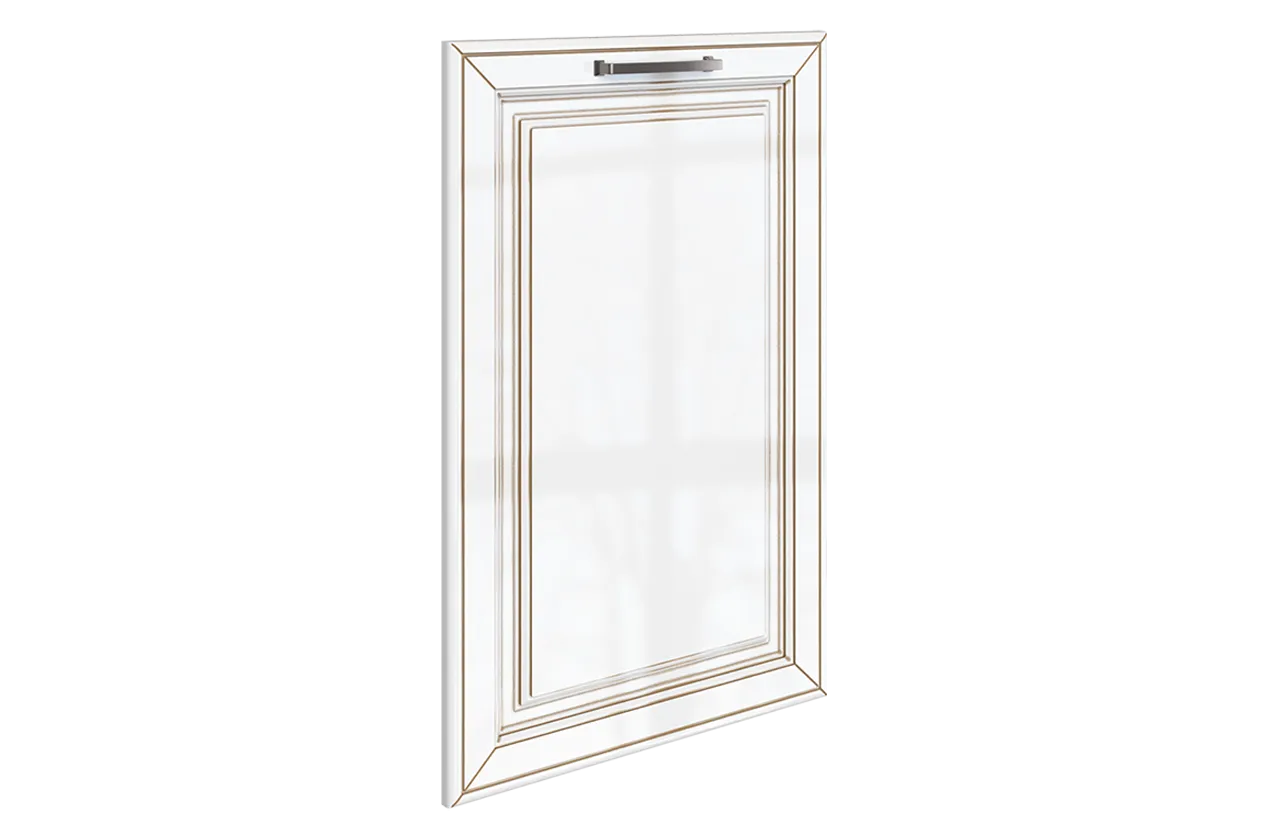 Атланта Дверь глухая L450 (эмаль) (белый глянец патина золото)