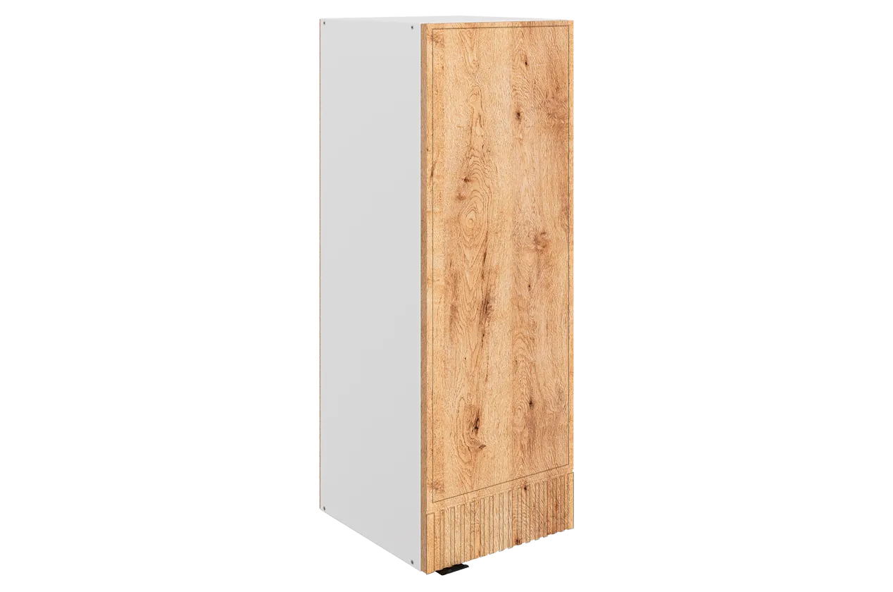 Бариста Шкаф навесной L300 Н900 (1 дв. гл.) (правый) (белый/дуб европейский матовый)