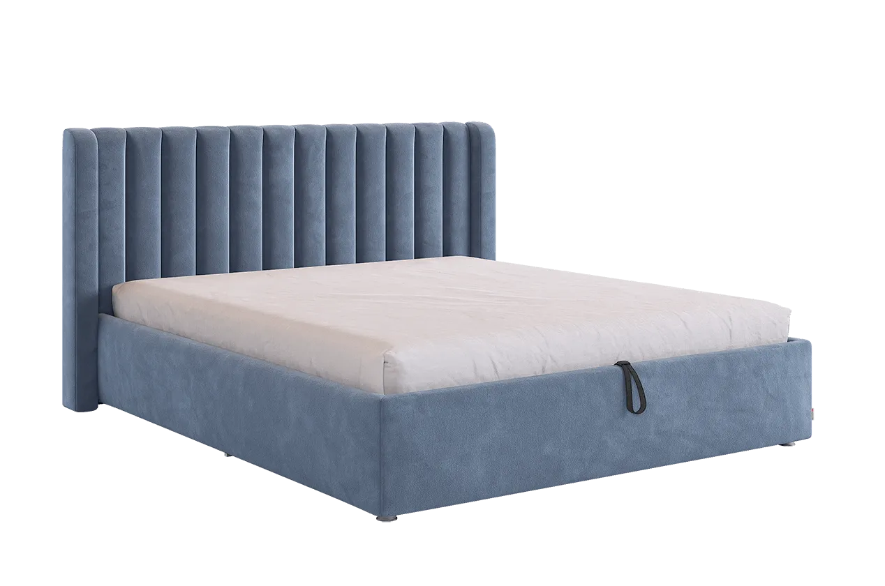 Кровать с подъемным механизмом Ева 160х200 см (топаз (велюр))