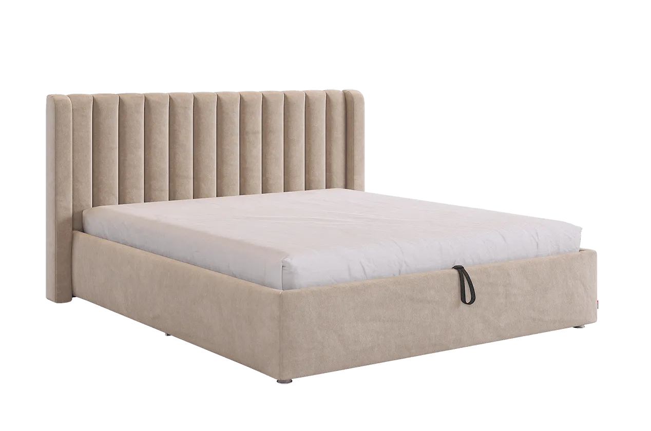 Кровать с подъемным механизмом Ева 160х200 см (капучино (велюр))