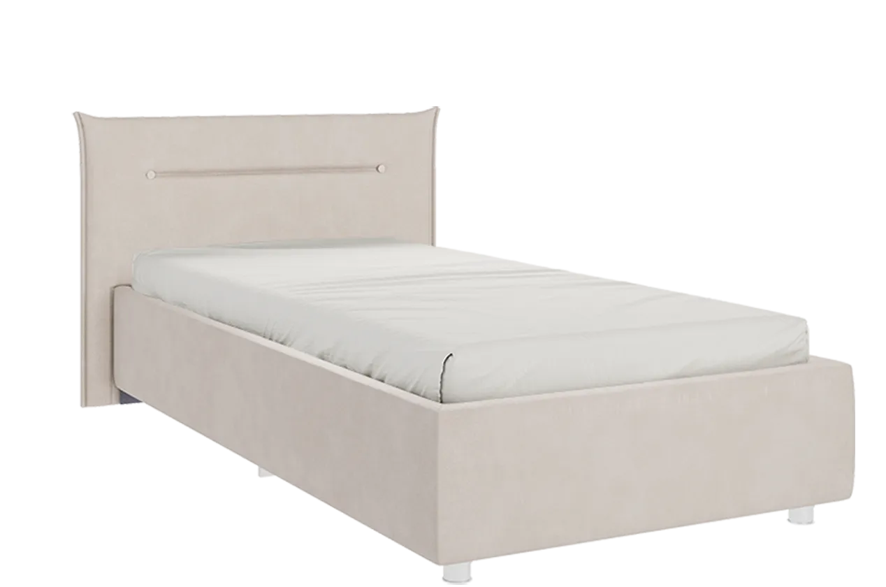 Кровать с основанием Альба 90х200 см (крем (велюр))