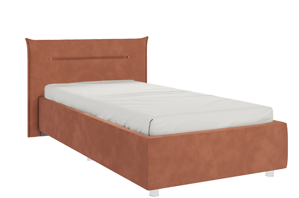 Кровать с основанием Альба 90х200 см (персик (велюр))